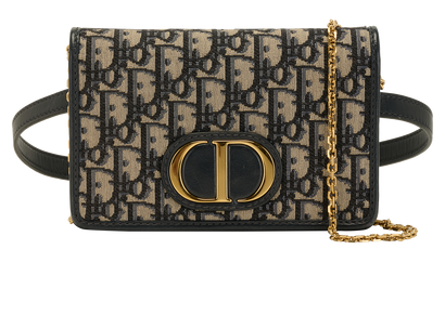 2-In-1 30 Montaigne Pouch, &pound;895, Handbags, Blue, Canvas/Leather, Front view